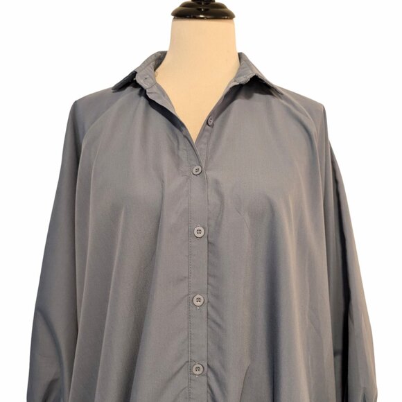 Love Highlight Womens Sz L? Reg Blue Lagenlook Bubble Hem L/S Shirt Tunic Dress - Picture 4 of 7